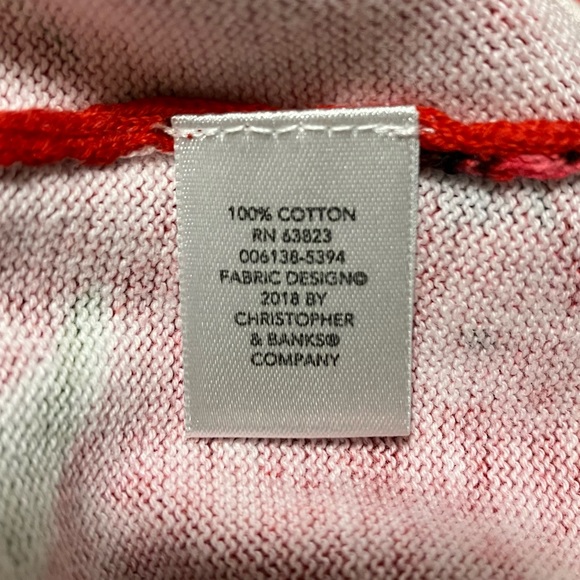 Christopher & Banks Cardigan Button Down Short Sleeves Sweater Floral & Lemons - Picture 5 of 7